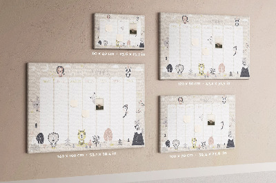 Weekplanner met bosdieren