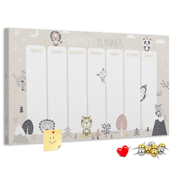 Weekplanner met bosdieren
