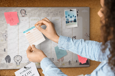 Weekplanner met bosdieren