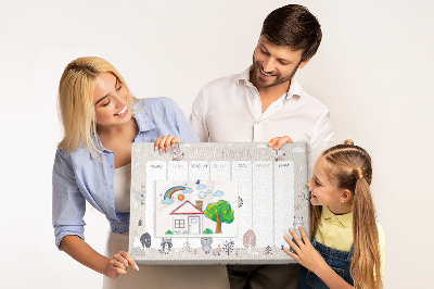 Kurkbord met bosdieren op de weekplanner