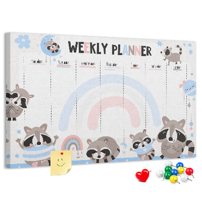 Weekplanner met vrolijke wasberen