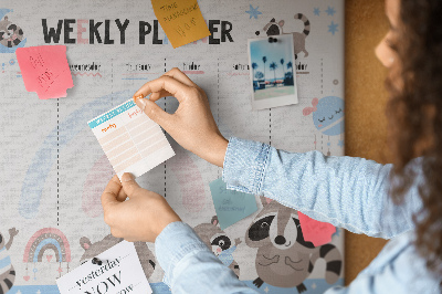 Weekplanner met vrolijke wasberen