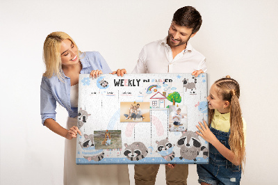 Weekplanner met vrolijke wasberen