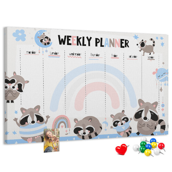 Weekplanner met vrolijke wasberen