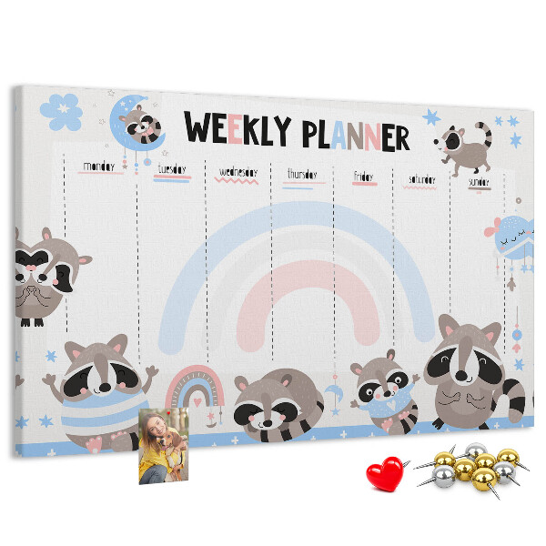 Weekplanner met vrolijke wasberen