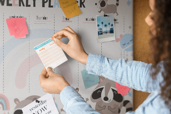 Weekplanner met vrolijke wasberen