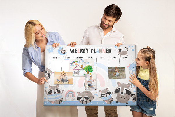 Weekplanner met vrolijke wasberen