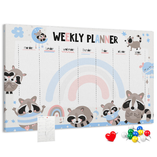 Weekplanner met vrolijke wasberen