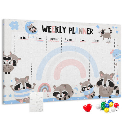 Weekplanner met vrolijke wasberen