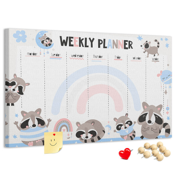 Weekplanner met vrolijke wasberen