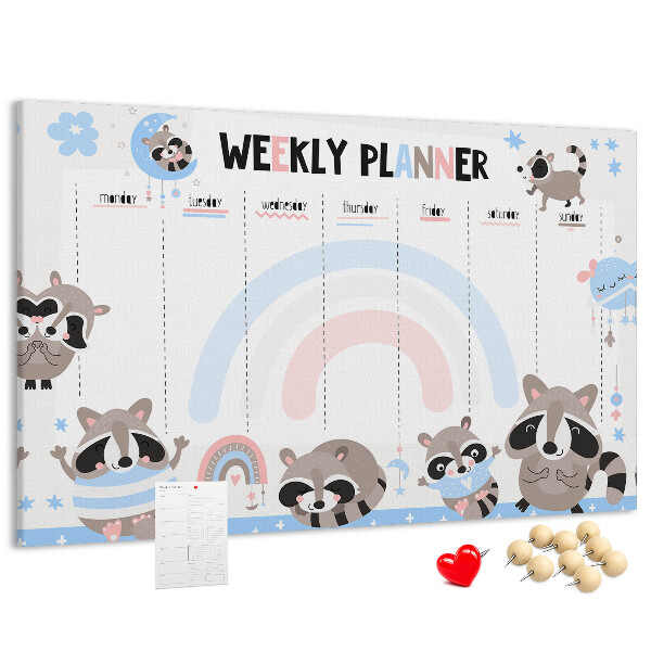 Weekplanner met vrolijke wasberen