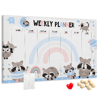 Weekplanner met vrolijke wasberen