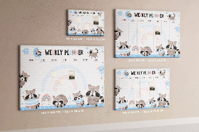Weekplanner met vrolijke wasberen