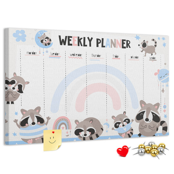 Weekplanner met vrolijke wasberen