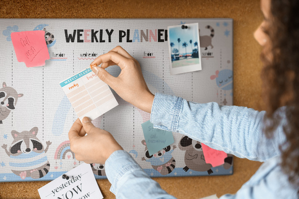 Weekplanner met vrolijke wasberen