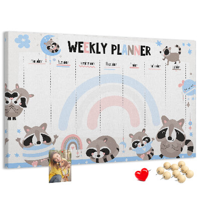 Weekplanner met vrolijke wasberen