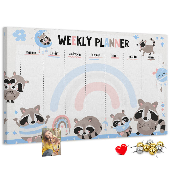 Weekplanner met vrolijke wasberen