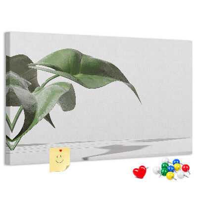 Kurkbord fijne blaadjes op een minimalistische achtergrond