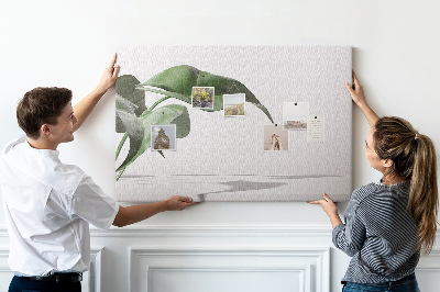 Kurkbord fijne blaadjes op een minimalistische achtergrond