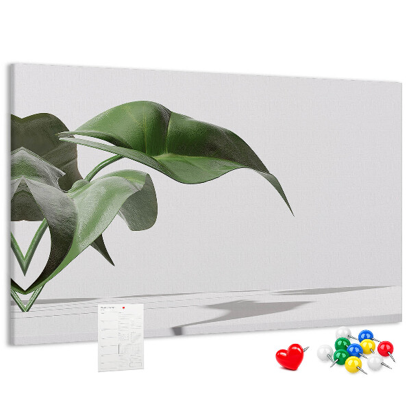Kurkbord fijne blaadjes op een minimalistische achtergrond