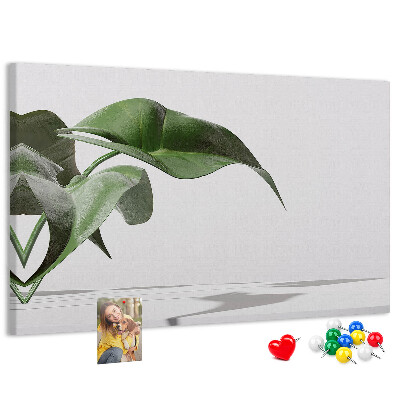 Kurkbord fijne blaadjes op een minimalistische achtergrond