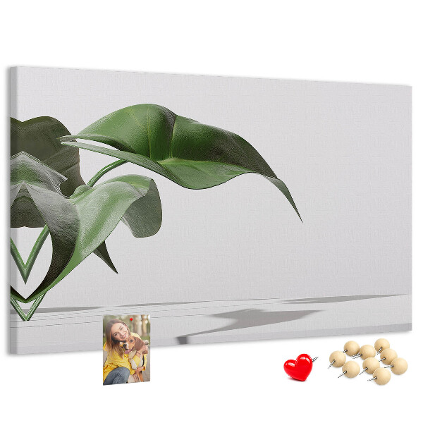 Kurkbord fijne blaadjes op een minimalistische achtergrond