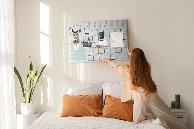 Kurk prikbord maandkalender met ruimte voor notities