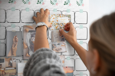 Kurk prikbord maandkalender met ruimte voor notities