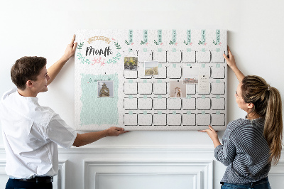 Kurk prikbord maandkalender met ruimte voor notities