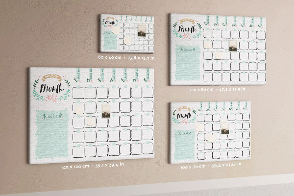 Kurk prikbord maandkalender met ruimte voor notities