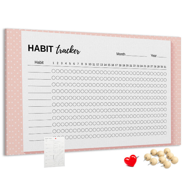 Prikbord met gekleurde achtergronden voor het bijhouden van gewoontes