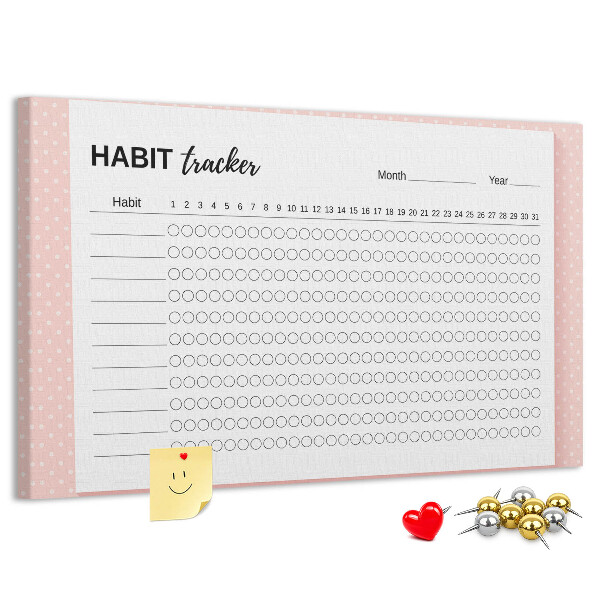 Prikbord met gekleurde achtergronden voor het bijhouden van gewoontes