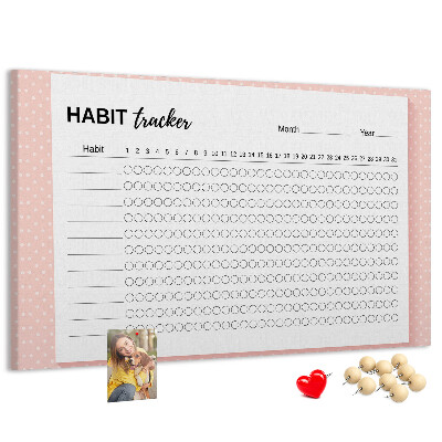 Prikbord met gekleurde achtergronden voor het bijhouden van gewoontes