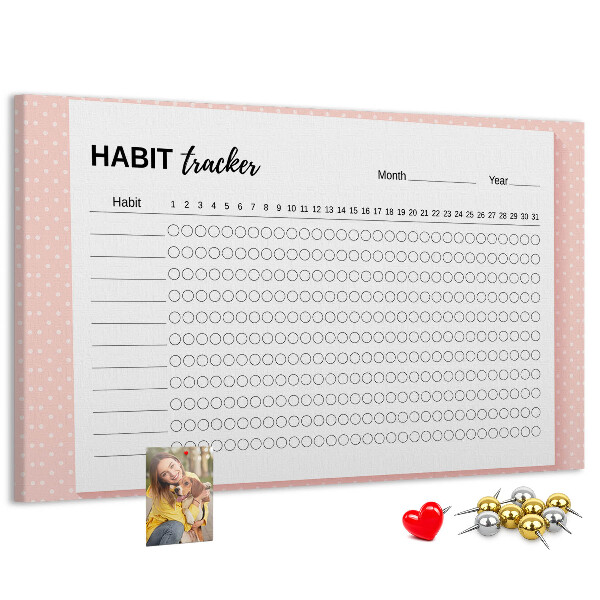 Prikbord met gekleurde achtergronden voor het bijhouden van gewoontes