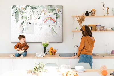 Kurkbord met fijne blaadjes in verschillende tinten groen