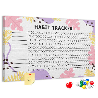 Kurkbord tropisch patroon met bladeren en stippen