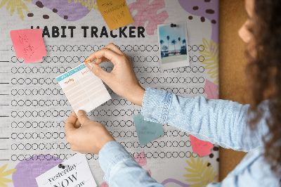 Kurkbord tropisch patroon met bladeren en stippen
