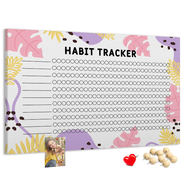 Kurkbord tropisch patroon met bladeren en stippen