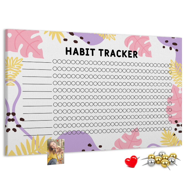Kurkbord tropisch patroon met bladeren en stippen
