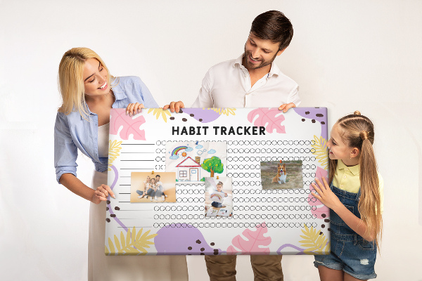 Kurkbord tropisch patroon met bladeren en stippen