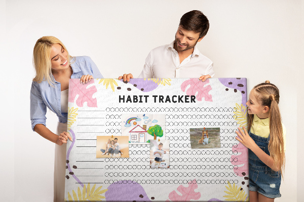 Kurkbord tropisch patroon met bladeren en stippen