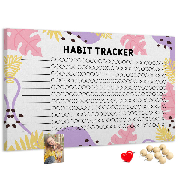 Kurkbord tropisch patroon met bladeren en stippen