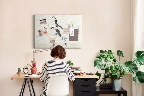 Kurkbord dansend silhouet met dunne lijnen