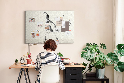 Kurkbord dansend silhouet met dunne lijnen