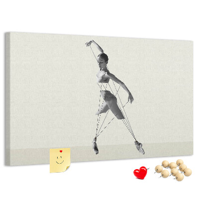 Kurkbord dansend silhouet met dunne lijnen