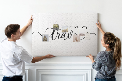 Kurk prikbord met een elegante reisinspiratie