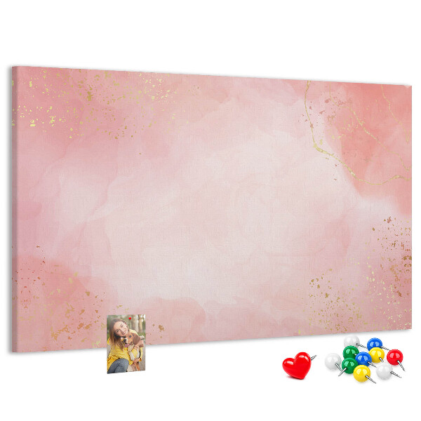 Prikbord roze achtergrond met subtiele gouden accenten