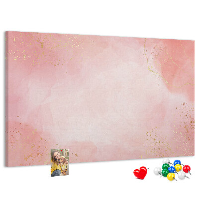 Prikbord roze achtergrond met subtiele gouden accenten