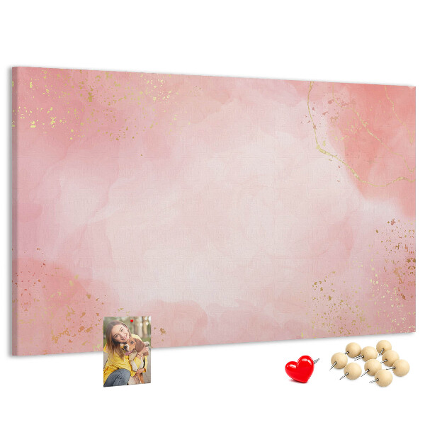 Prikbord roze achtergrond met subtiele gouden accenten