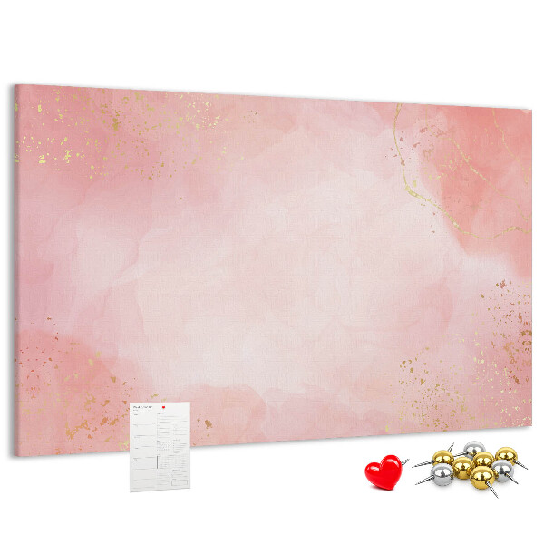 Prikbord roze achtergrond met subtiele gouden accenten